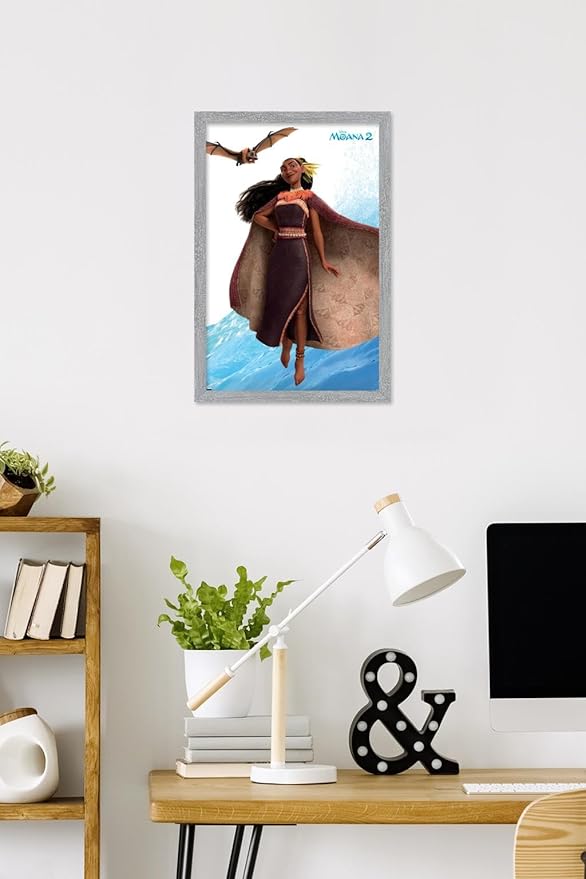 Trends International Disney Moana 2 - Matangi Wall Poster, 22.4L x 14.7W, Gray Framed Version