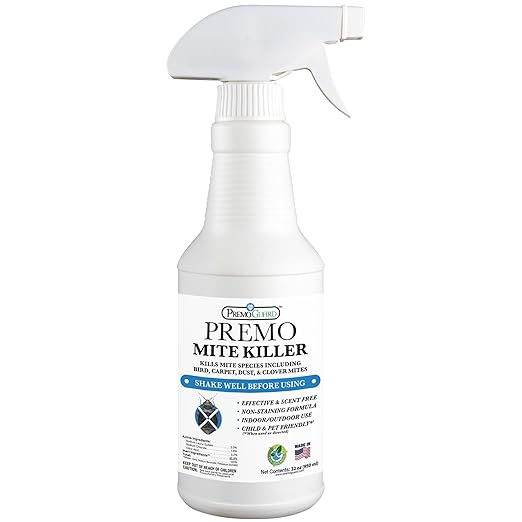 Premo Guard Natural Mite Spray – 32 oz Bottle – Plant Based Treatment for Dust, Spider, Carpet, Bird, Rat Mites – Safe for Families, Pet, Home, Bedding & Furniture When Used As Directed