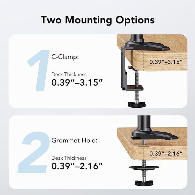 HUANUO Dual Monitor and Laptop Mount for Max 32” Monitor and 17” Laptop, Adjustable Arm with Tilt, Swivel and Rotation, Dual Monitor and Notebook Stand with VESA Bracket 75/100 mm