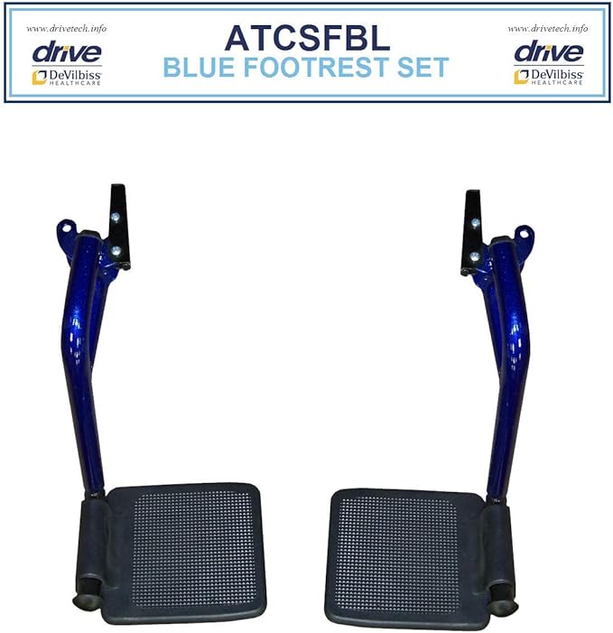 Drive Replacement Parts for Transport Chair ATC17 & 19 - Footrest Blue - Pair