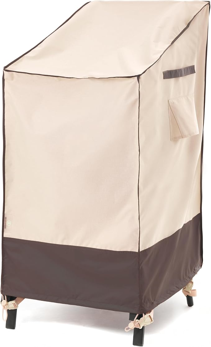 F&J Outdoors Waterproof Anti-UV Heavy Duty High Back / 4 Stackable Chairs Cover, 27" W x 34" D x 41" H, 1Pack