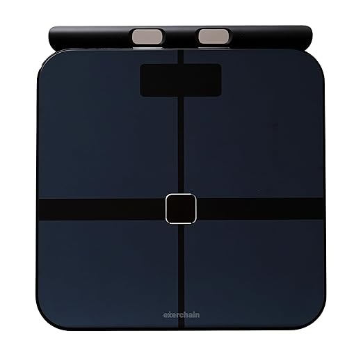 ExerScale Smart Scale for Body Weight with BMI, Body Fat, Muscle Mass, Professional Digital Bathroom Scale with 8 Electrodes Weight Bluetooth High Accuracy Percentage Fitness Health Analyzer - Black