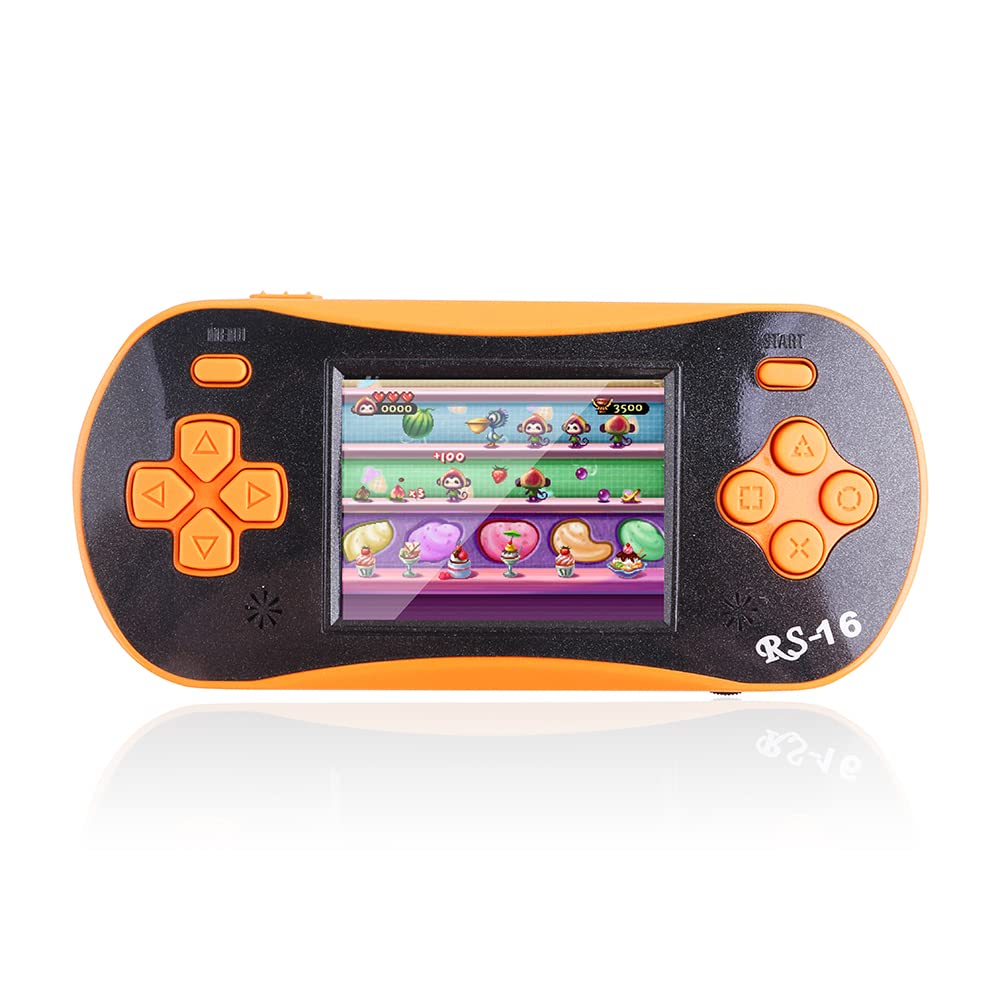 Handheld Game Player for Kids Adults- FAMILY POCKET RS16 Portable Classic Game Controller Built-in 260 Game 2.5 inch LCD Retro Arcade Video Game System Children's Birthday Gift (Blue)