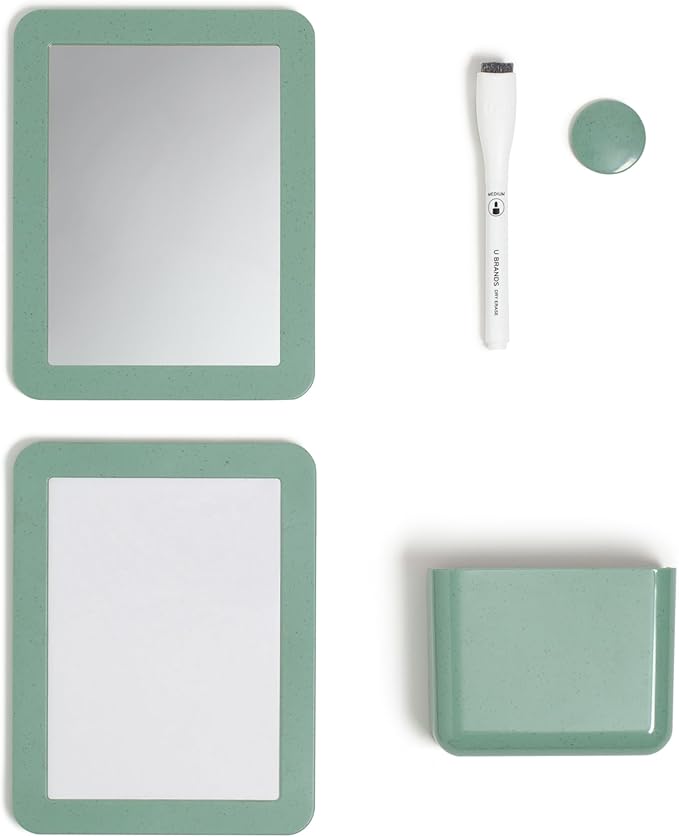 U Brands U-Eco Magnetic Locker Accessory Kit, Set Of 5, Sage Green
