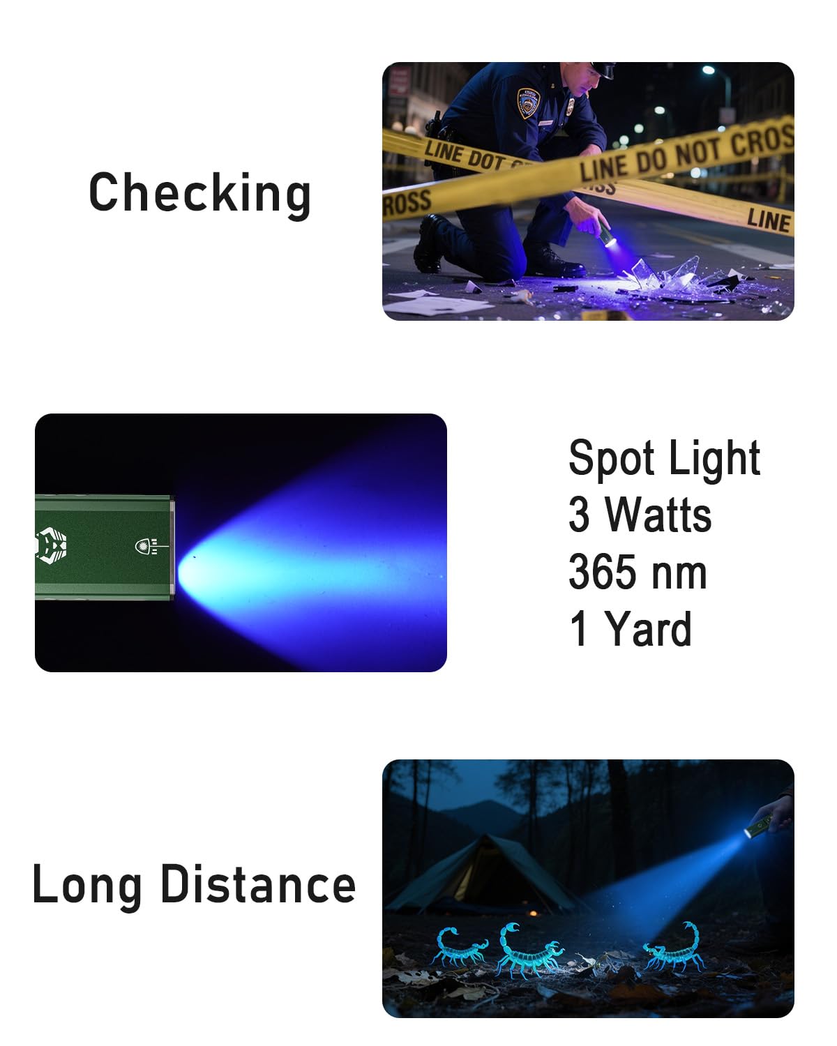 RovyVon E60 1500 Lumens Flat EDC Flashlight, 3 in 1 Green UV White Combo Compact Pocket Light, USB C Rechargeable with UV Red White Sidelight for Hiking,Traveling, Signaling, Camping