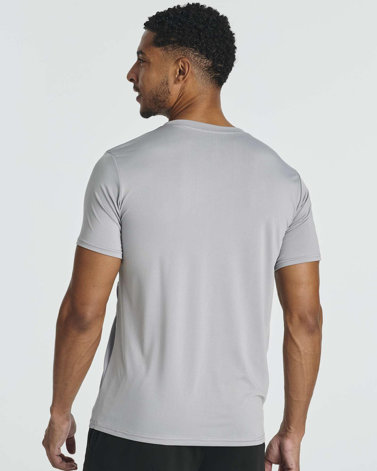 Real Essentials 5 Pack: Men's Dry-Fit Short Sleeve Crew Neck T Shirts Fitness Running Gym Workout Cool Exercise Athletic Tee, Set 18, Small