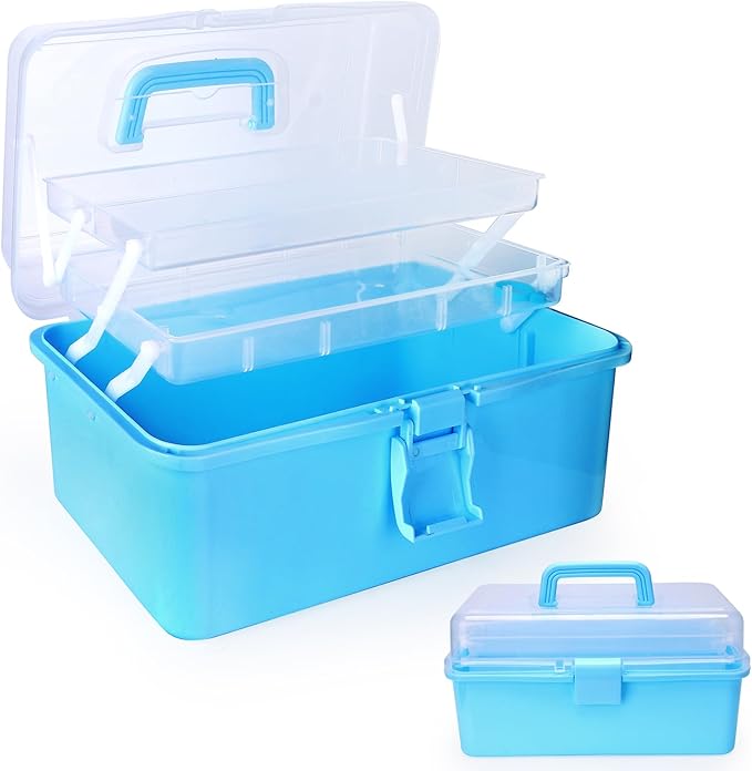 YCHLonlive 13 Inch Cake Decorating Storage Case, Suitable for Storing Baking Supplies (NOT INCLUDED), Blue