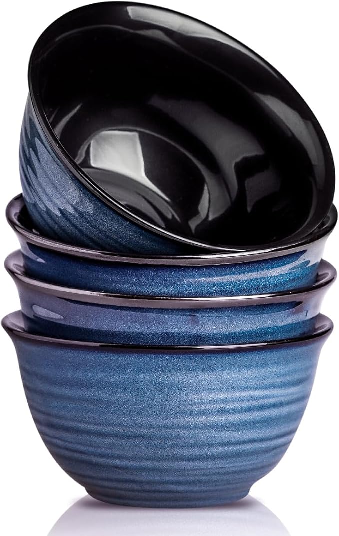 HASENSE Ceramic Mixing Bowls Set, 2.1/1.0/0.5 Qt, Handmade Salad Serving Bowls for Kitchen, Deep Nesting Dishes for Storage and Baking, Microwave Dishwasher Safe