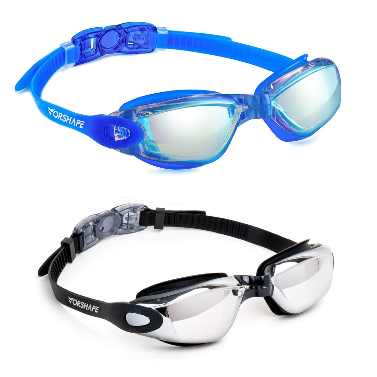 Vorshape 2 Pack Swim Goggles Adult, Anti-Fog UV Protection Leak-Proof Pool Swimming Gogglesfor Men Women﻿