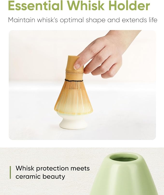 Joiish Matcha Whisk Set, 5-PC Matcha Kit Gift, Light Green