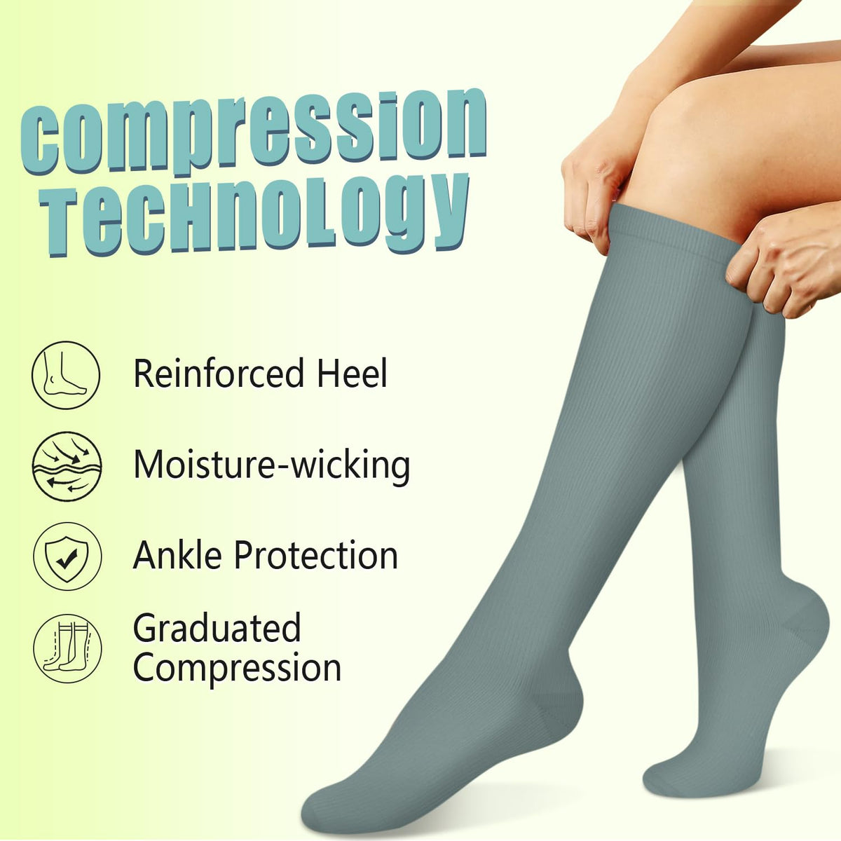 Copper Compression Socks 15-20 mmHg for Men & Women 8 Pairs – Circulation Support for Nurses, Travel, Running, Hiking, Soccer,Gift,Pregnant, Nurses(L/XL)