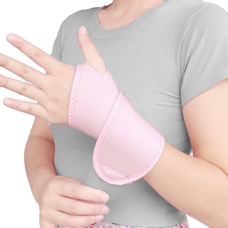 YUNYILAN Wrist Brace Wrist Wraps for Carpal Tunnel 2 Pack Wrist Brace Compression Straps Hand Support, Adjustable Wrist Support for Arthritis and Tendinitis, Joint Pain Relief (Pink)