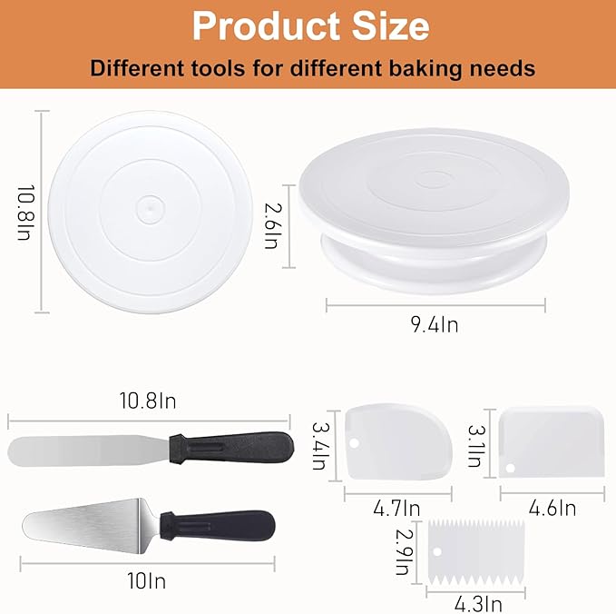 Cake Decorating Kit with Turntable Baking Supplies for Beginner Pros