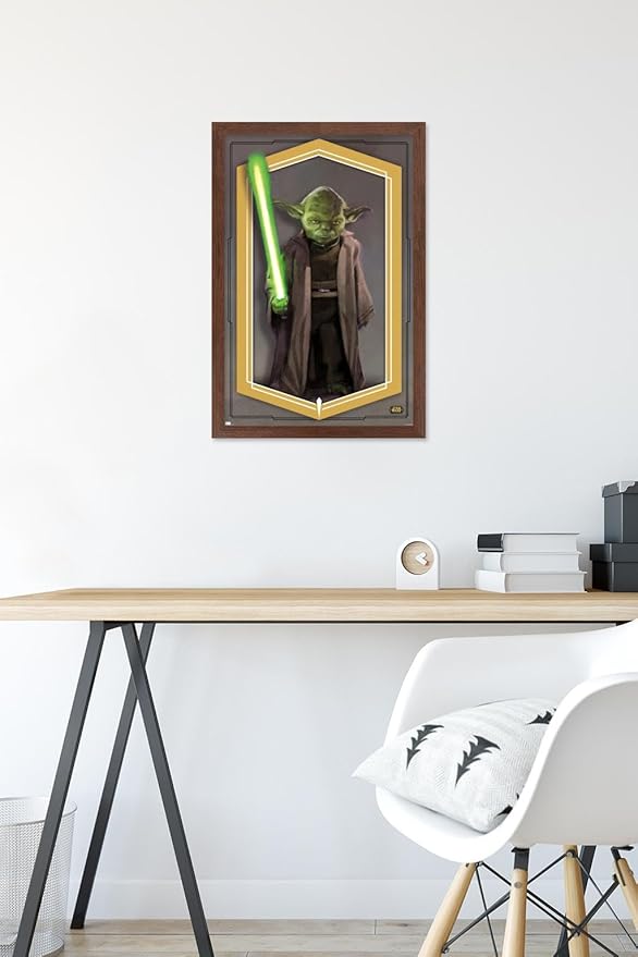 Trends International Star Wars: The High Republic - Yoda Wall Poster, 14.725" x 22.375", Mahogany Framed Version