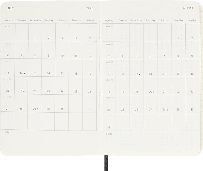 Moleskine Classic 12 Month 2026 Daily Planner, Soft Cover, Pocket (3.5" x 5.5"), Black, 400 pages