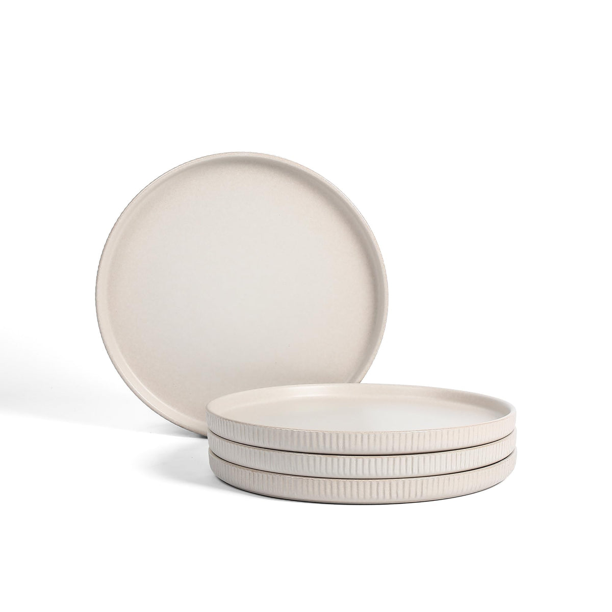 Stone Lain Haven Stoneware 32-Piece Dinnerware Set, Plates and Bowls Sets for 8, Grey Dish Set, Includes Dinner and Salad Plates, Cereal Bowls, Glassware, Microwave & Dishwasher Safe