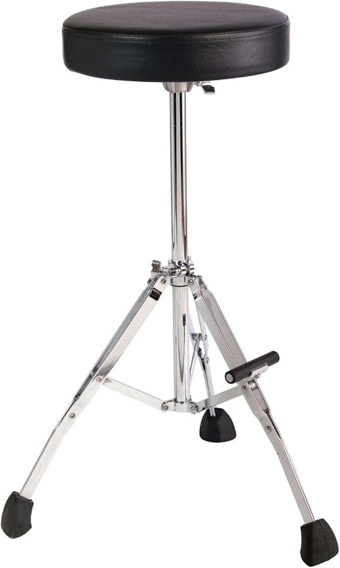 Gibraltar GGS10T Tall 27" Stool with Round Seat, Fold Up Tripod with Foot Rest