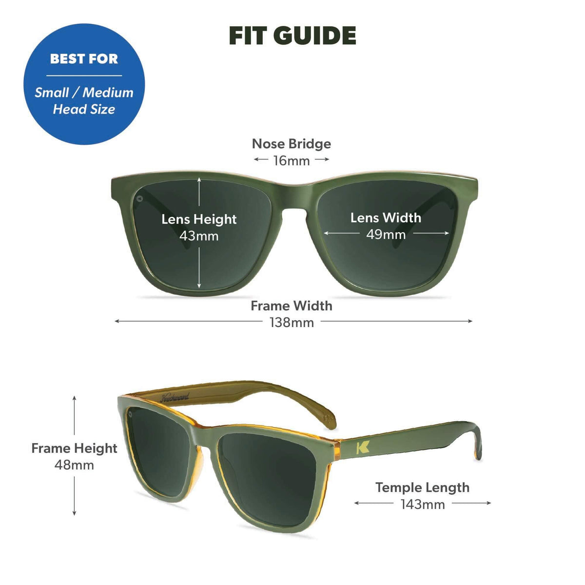 Knockaround Square Polarized Sunglasses for Men & Women - UV400 Protection