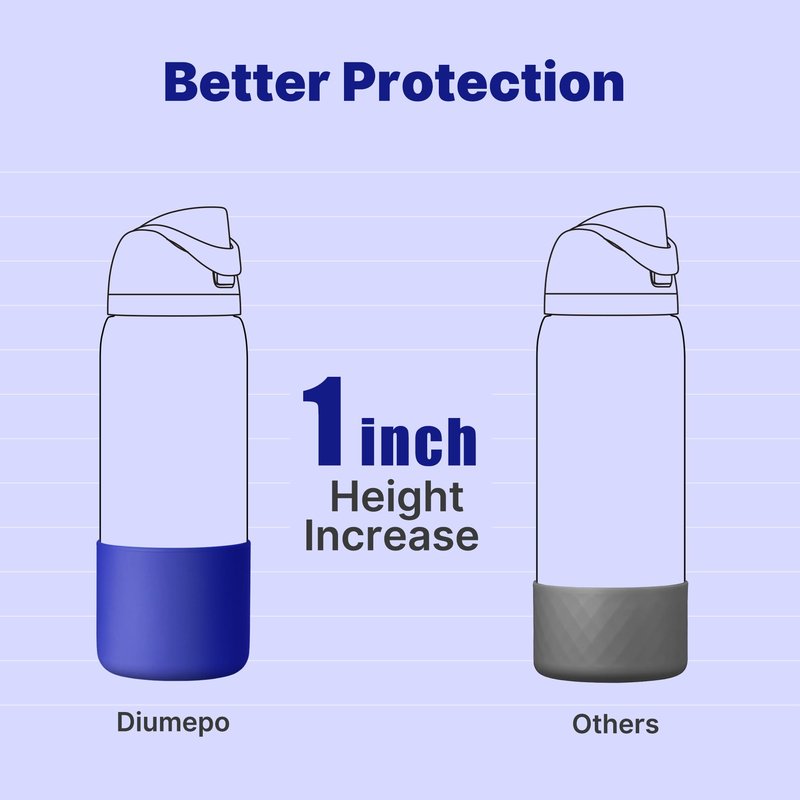 Diumepo Silicone Water Bottle Boot for Owala 40 oz, Anti-Slip Protective Sleeve for Owala Twist & FreeSip & Flip Stainless Steel Water Bottle, Boot Bottom Base for Owala (Navy)