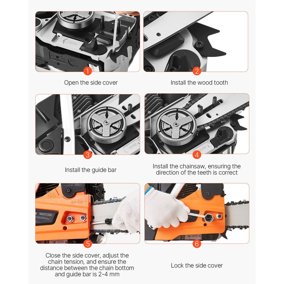62 cc Gas Chainsaw, 20 inch Gas Powered Chainsaw, 3.8 HP Power Chain Saw with Non-Slip Handle, Gas-Powered Chainsaws with Dual Fuel Tanks, For Wood Cutting, Tree Trimming, and Land Clearing