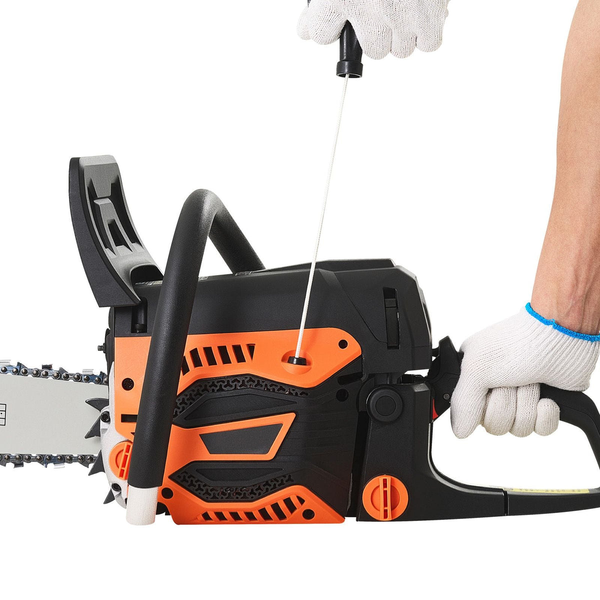 62 cc Gas Chainsaw, 20 inch Gas Powered Chainsaw, 3.8 HP Power Chain Saw with Non-Slip Handle, Gas-Powered Chainsaws with Dual Fuel Tanks, For Wood Cutting, Tree Trimming, and Land Clearing