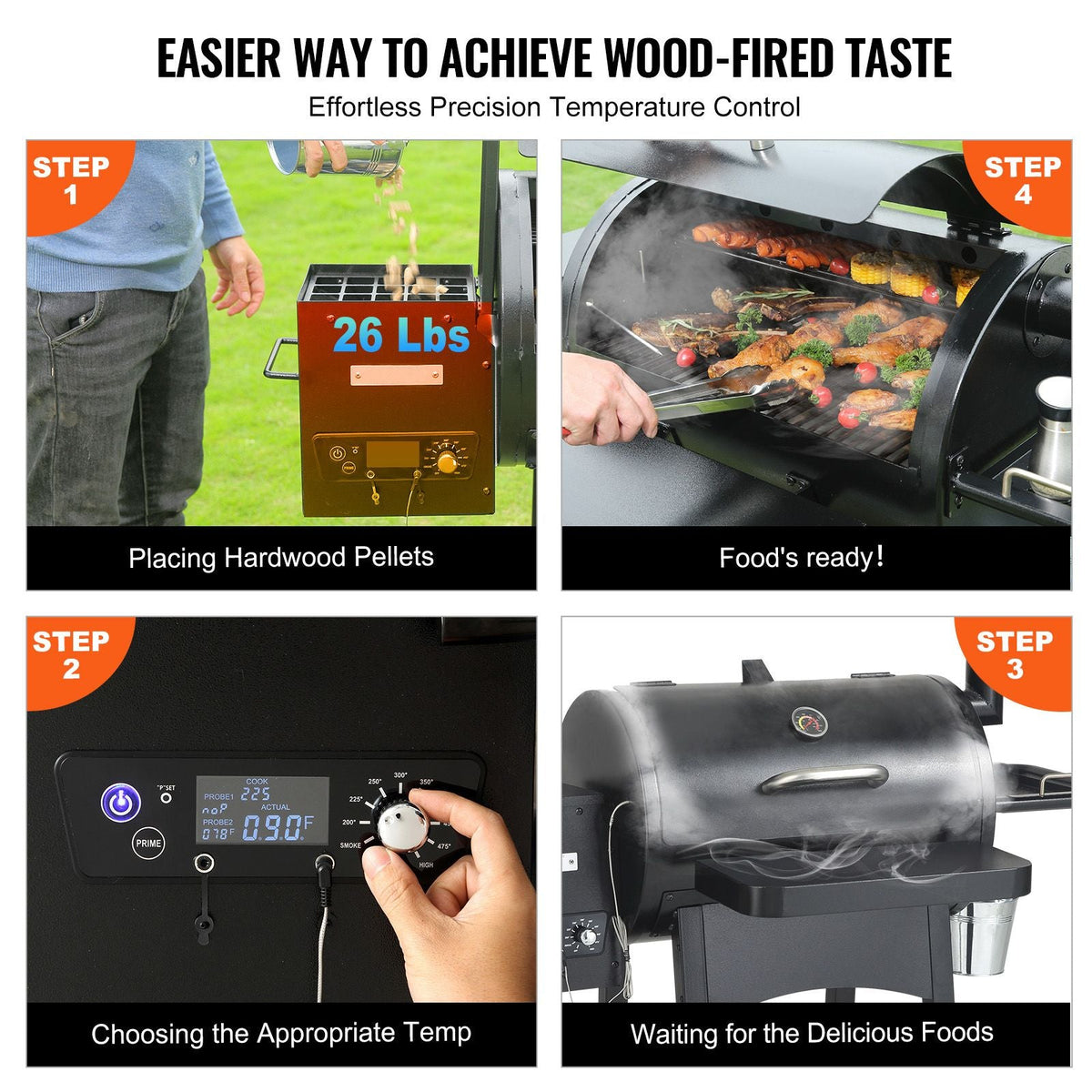 62 inch Portable Charcoal Grill, Propane Gas Grills with Cover and Cart, Heavy Duty Iron BBQ Grill, Mini Tabletop Smoker for Outdoor Cooking, Barbecue Camping, Picnic, Patio, and Backyard, Black