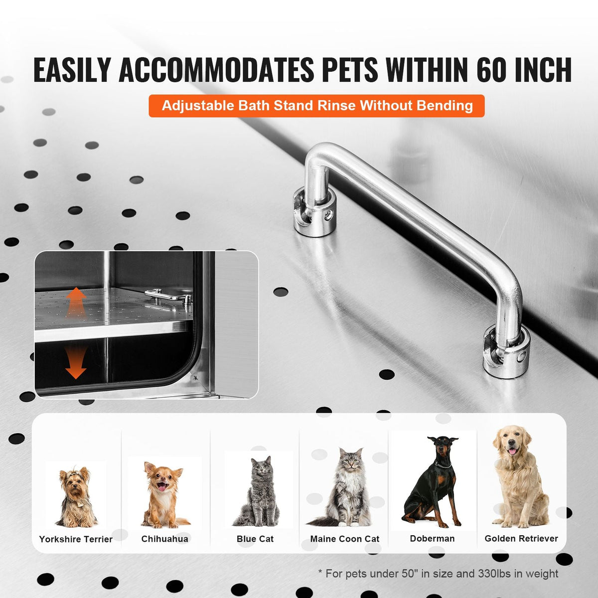 62" Pet Dog Bathing Station w/Ramp, Professional Stainless Steel Dog Grooming Tub w/ Soap Box, Faucet,Rich Accessory,Bathtub for Large,Medium,Small Pet, Washing Sink for Home(Left)