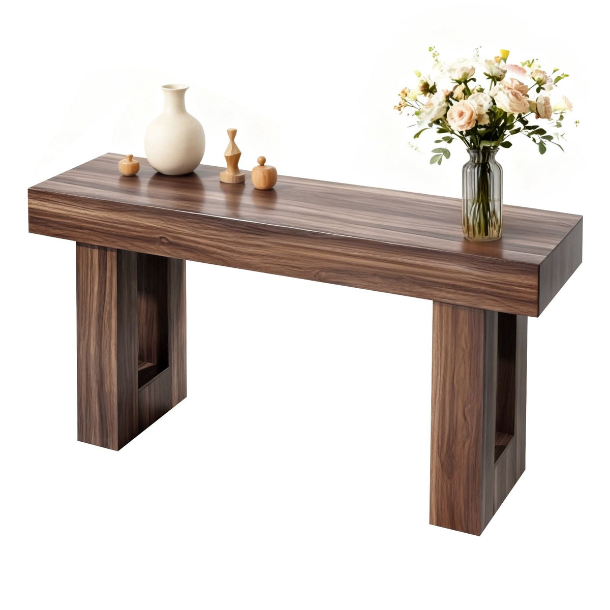 63 in Console Table, Farmhouse Desk Behind the Couch, Wooden Rectangle Entrance Desk, Narrow Long Sofa Table Accent Stand for Hallway, Bedroom, Living Room, Foyer, Easy Assembly, Brown