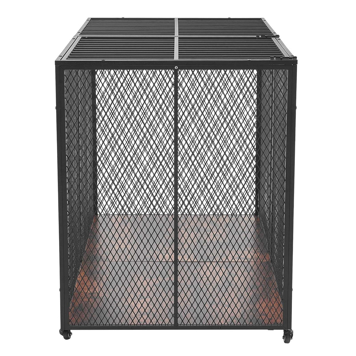 64 Inch Heavy Duty Dog Crate, Max Load Capacity 300 lbs, Indestructible Escape-Proof Dog Kennel Indoor for High Anxiety Large Breeds, Steel Metal Pet Cage with Double Doors & Lockable Wheels