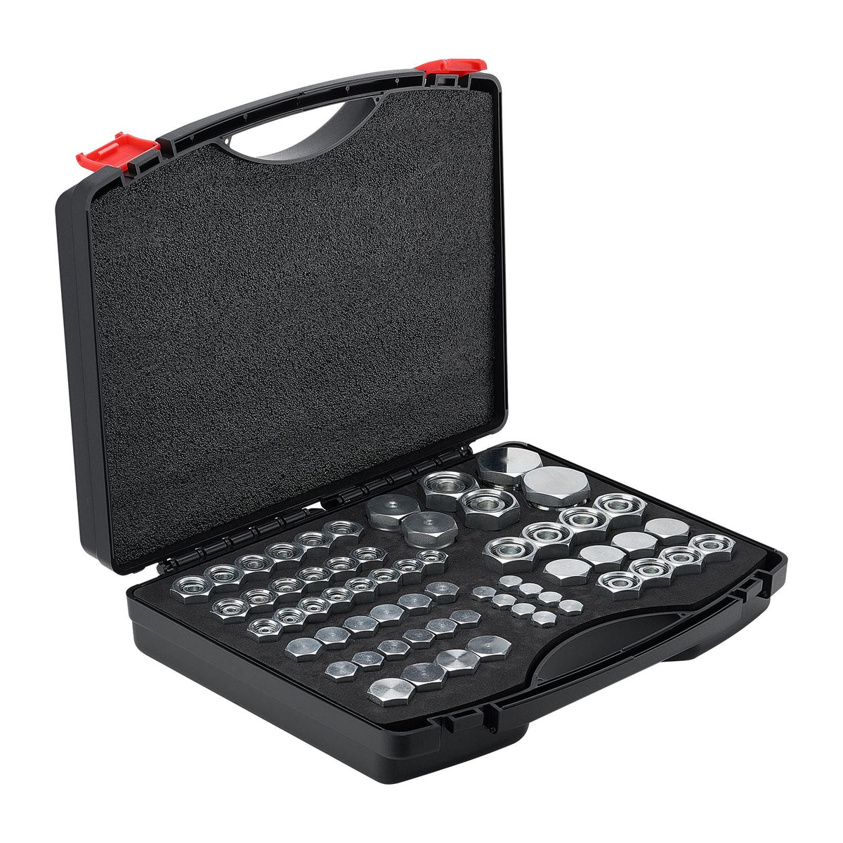 64 PCS DIN Hydraulic Fittings, Heavy Duty Master Industrial Hydraulic Cap and Plug, Hose Tube and Pipe Fitting Kit, Cap and Plug Kit with Precision Threading, Dash Sizes 14/16/18/22/26/30/36