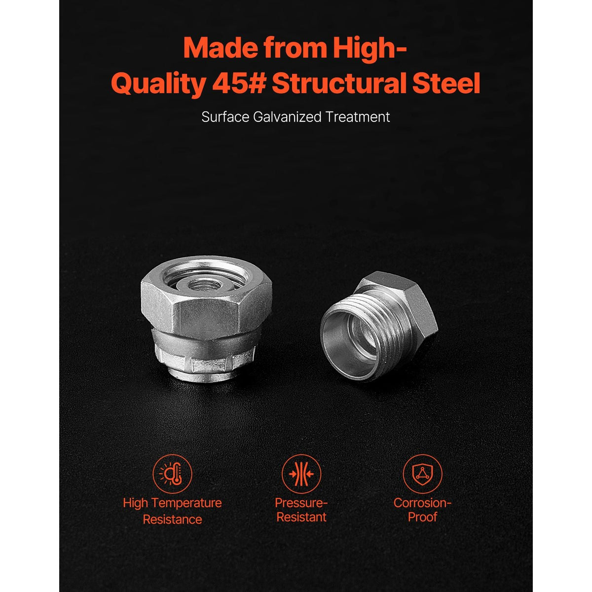 64 PCS DIN Hydraulic Fittings, Heavy Duty Master Industrial Hydraulic Cap and Plug, Hose Tube and Pipe Fitting Kit, Cap and Plug Kit with Precision Threading, Dash Sizes 14/16/18/22/26/30/36