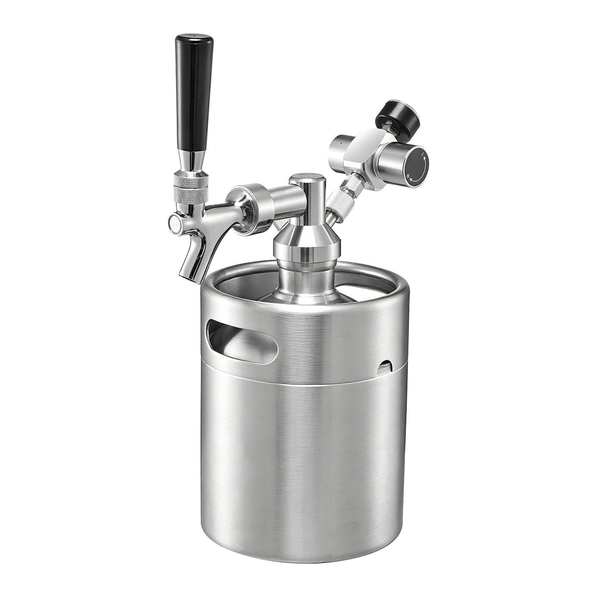 64oz Mini Keg, Pressurized Growler Tap System, 304 Stainless Steel Beer Kit, with Co2 Regulator, Self-Closing Faucet, Keeps Fresh and Carbonation for Homebrew, Craft and Draft Beer