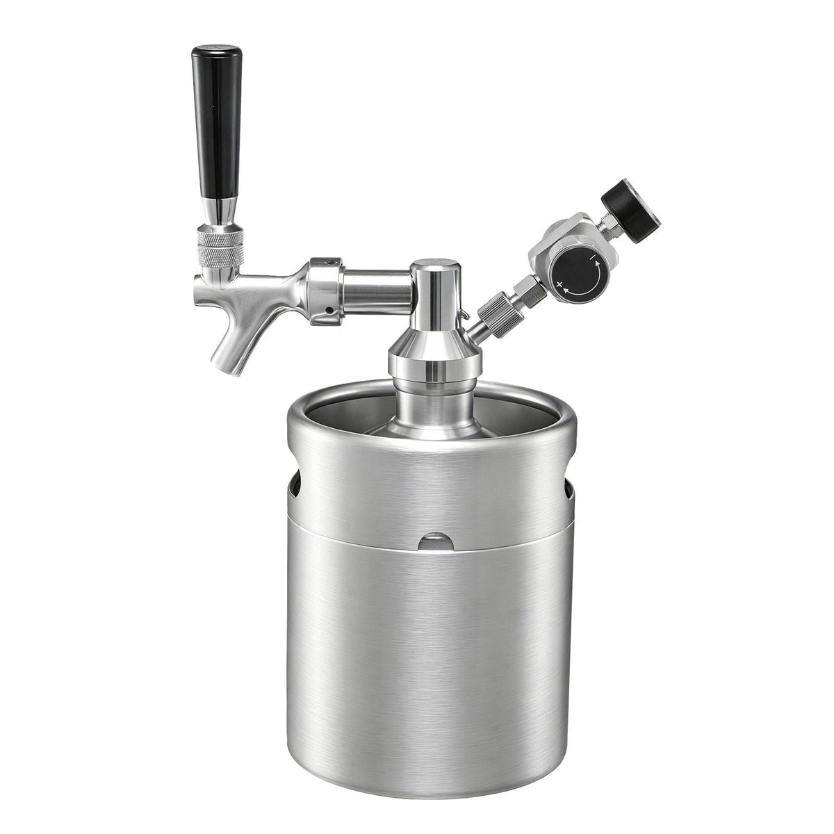64oz Mini Keg, Pressurized Growler Tap System, 304 Stainless Steel Beer Kit, with Co2 Regulator, Self-Closing Faucet, Keeps Fresh and Carbonation for Homebrew, Craft and Draft Beer