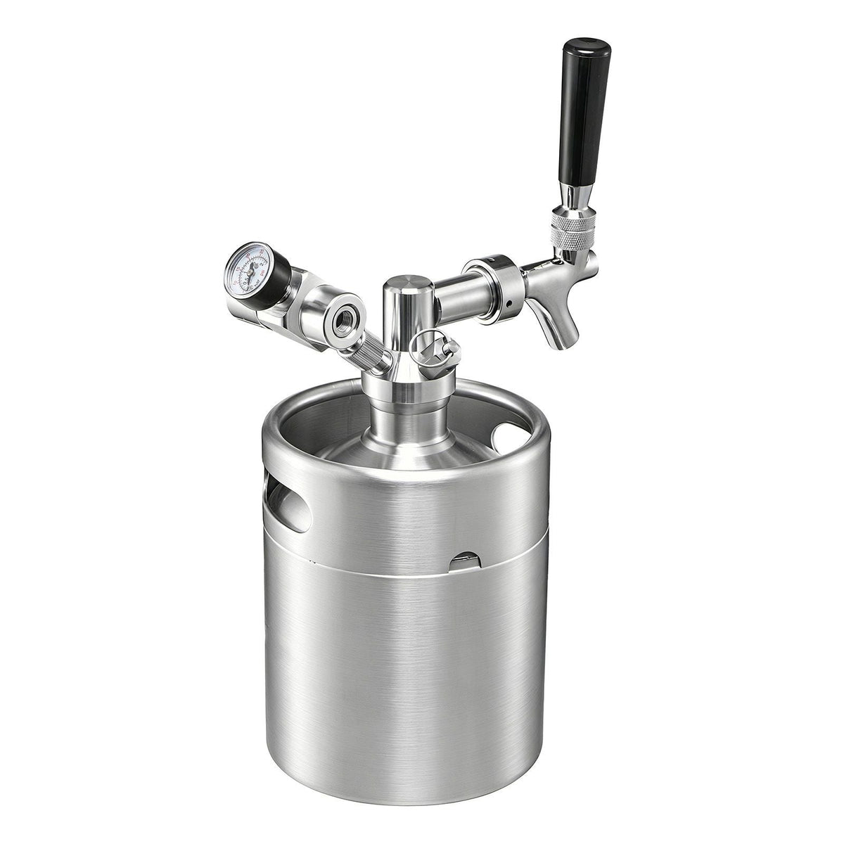 64oz Mini Keg, Pressurized Growler Tap System, 304 Stainless Steel Beer Kit, with Co2 Regulator, Self-Closing Faucet, Keeps Fresh and Carbonation for Homebrew, Craft and Draft Beer