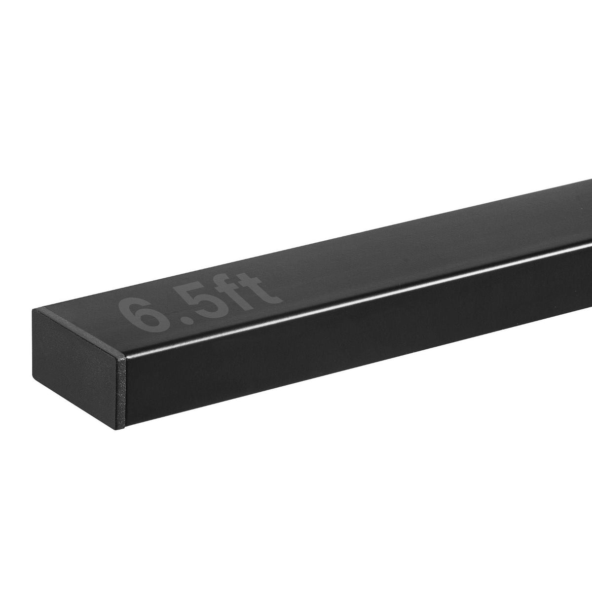 6.5 ft Stainless Steel Handrail, Rectangular Top Stair Deck Hand Rail for Outdoor/Indoor Steps with End Cap,Matte Black Coating Adjustable Metal Stair Rail for Cable Railing Kit