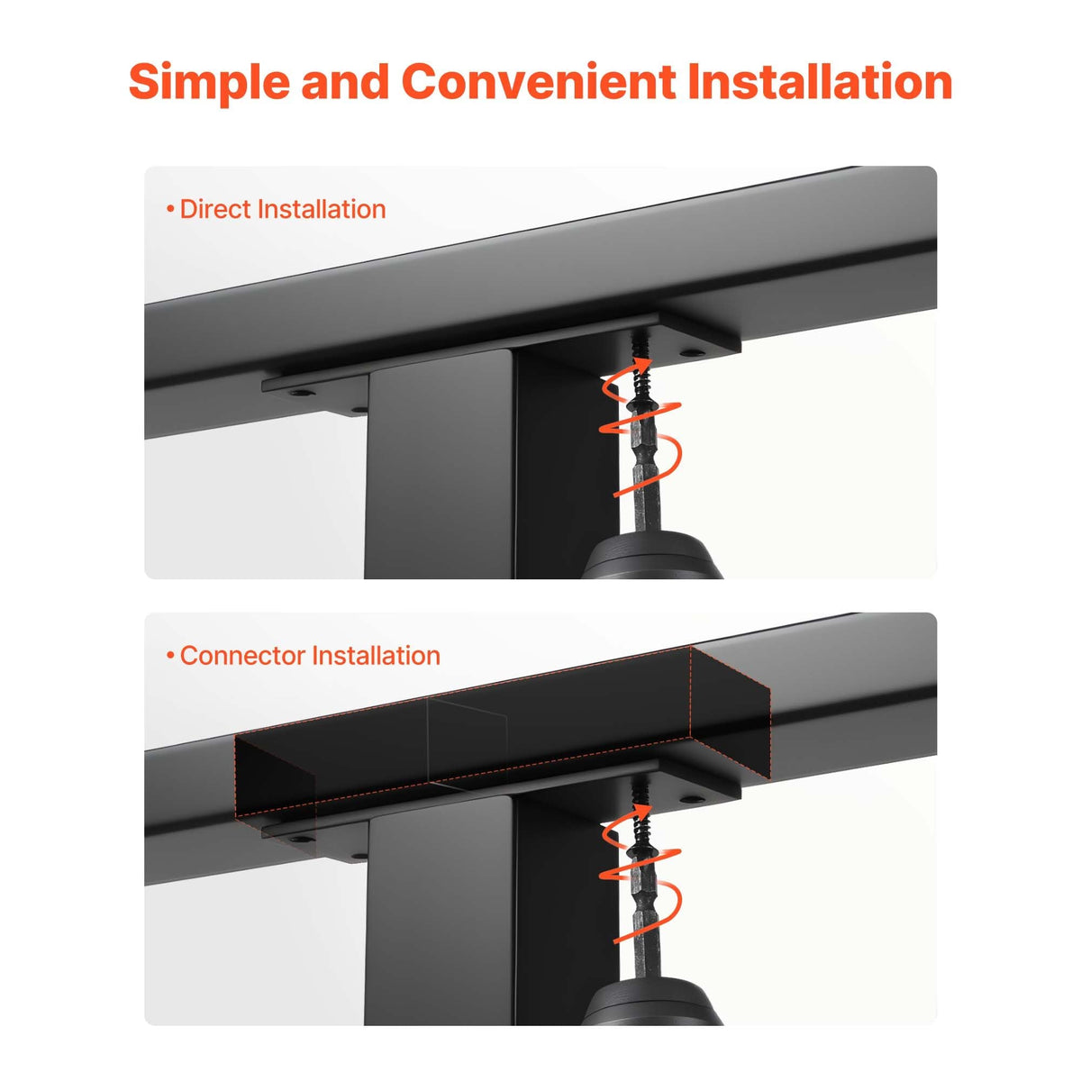 6.5 ft Stainless Steel Handrail, Rectangular Top Stair Deck Hand Rail for Outdoor/Indoor Steps with End Cap,Matte Black Coating Adjustable Metal Stair Rail for Cable Railing Kit