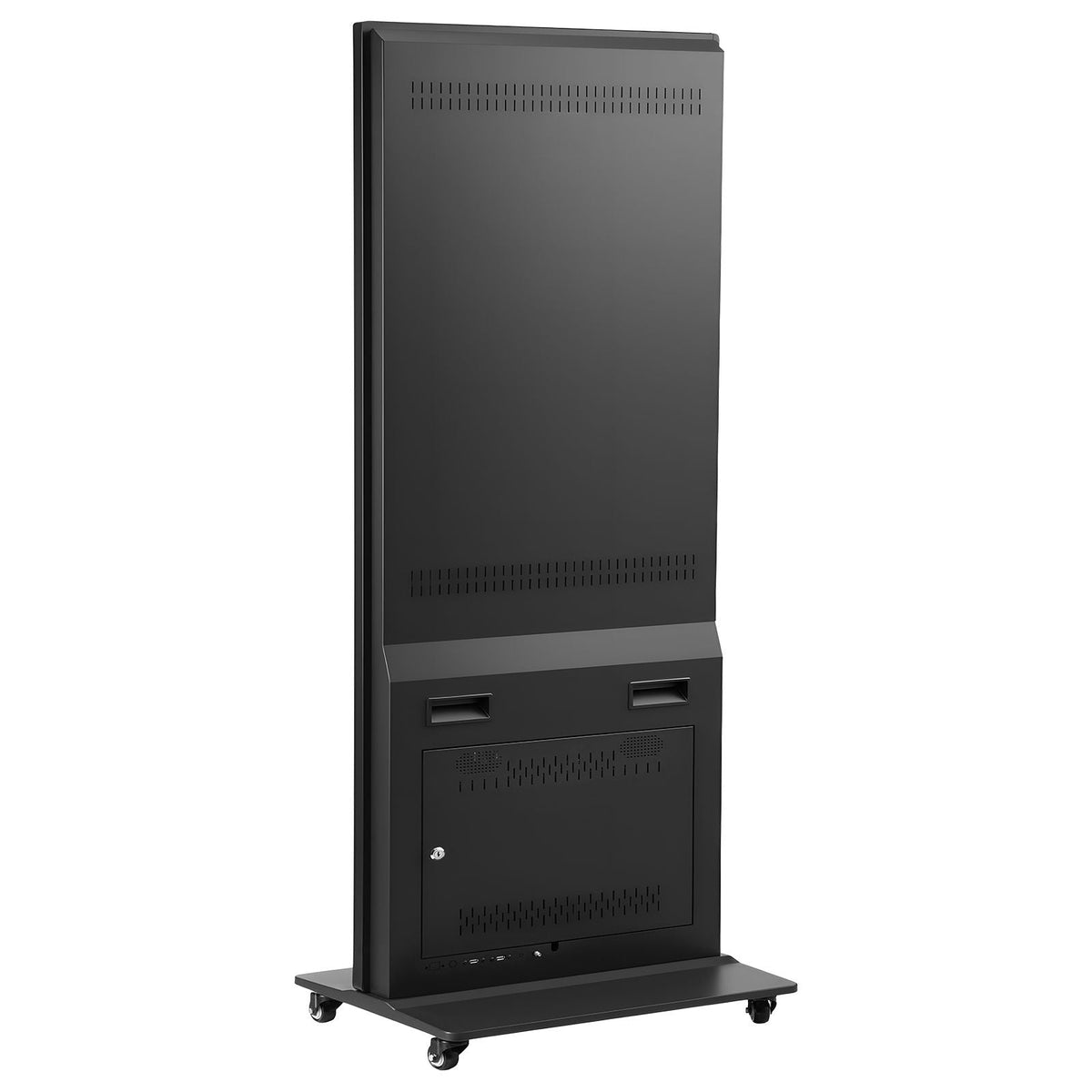 65 in Indoor Digital Signage 4K Floor Stand Advertising Display Kiosk, WiFi HDMI/USB Input Android OS, 178° Wide View, LCD Touchscreen Interactive Monitor, Mobile Commercial Totem Poster
