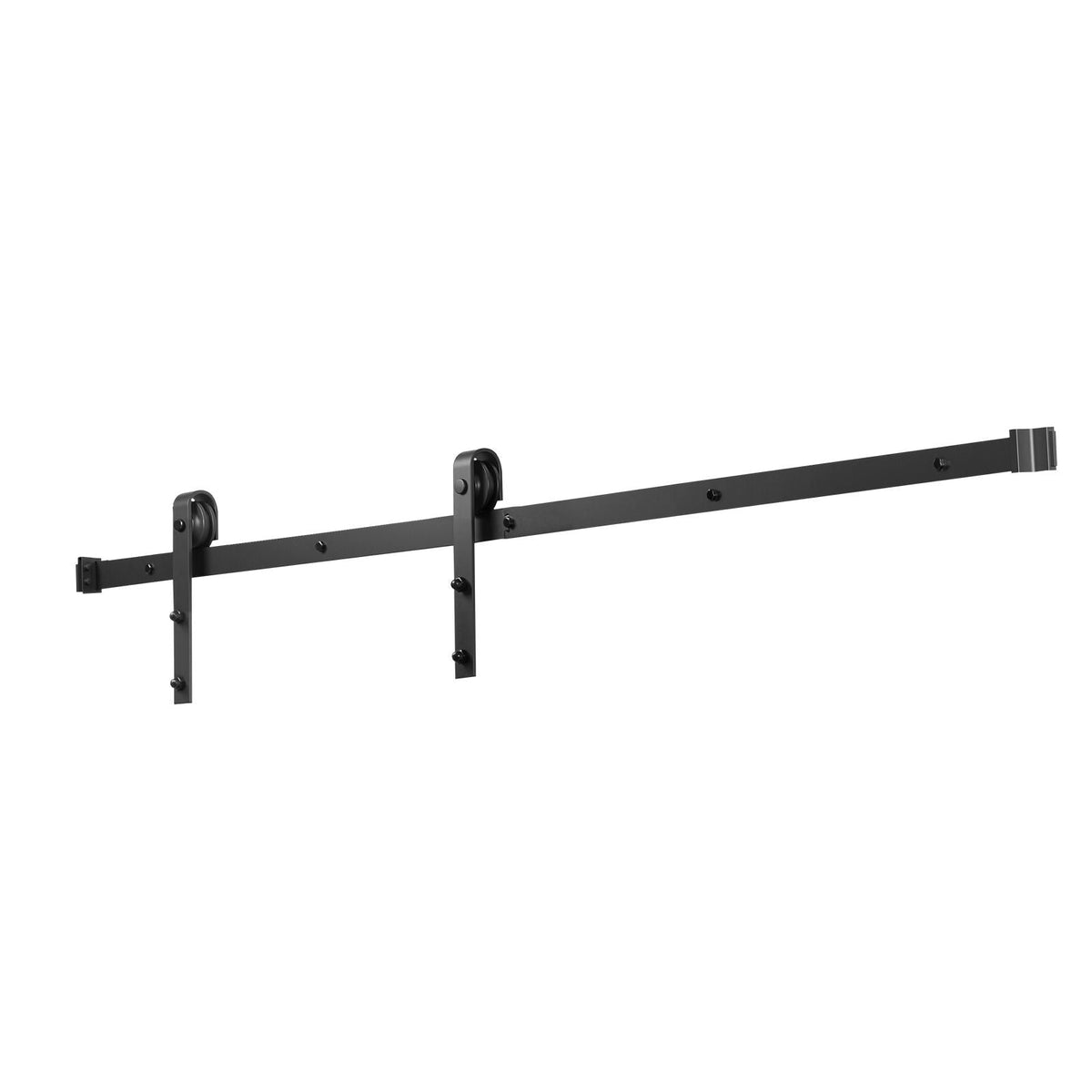 6.6FT Sliding Barn Door Hardware Kit, 330 LBS Weight Capacity, Compatible with 36-40 Inches Width & 1-3/8 to 1-3/4 Inches Thickness Single Sliding Barn Door, Durable Track & J-shape Roller Black