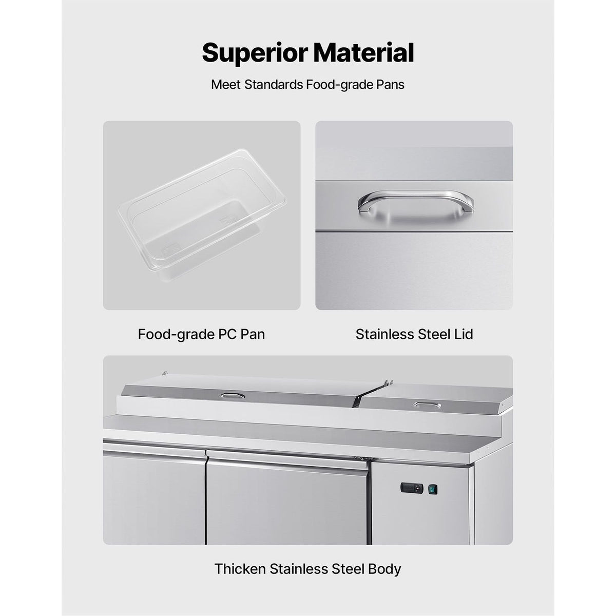 67"W Commercial Refrigerator, Pizza Prep Refrigerated Table, 20" Ultra Wide Countertop Food Prep Worktable, 20.3 Cu.Ft Single Door Salad Prep Fridge, 9 Pans Pizza Make Worktop with Cutting Board