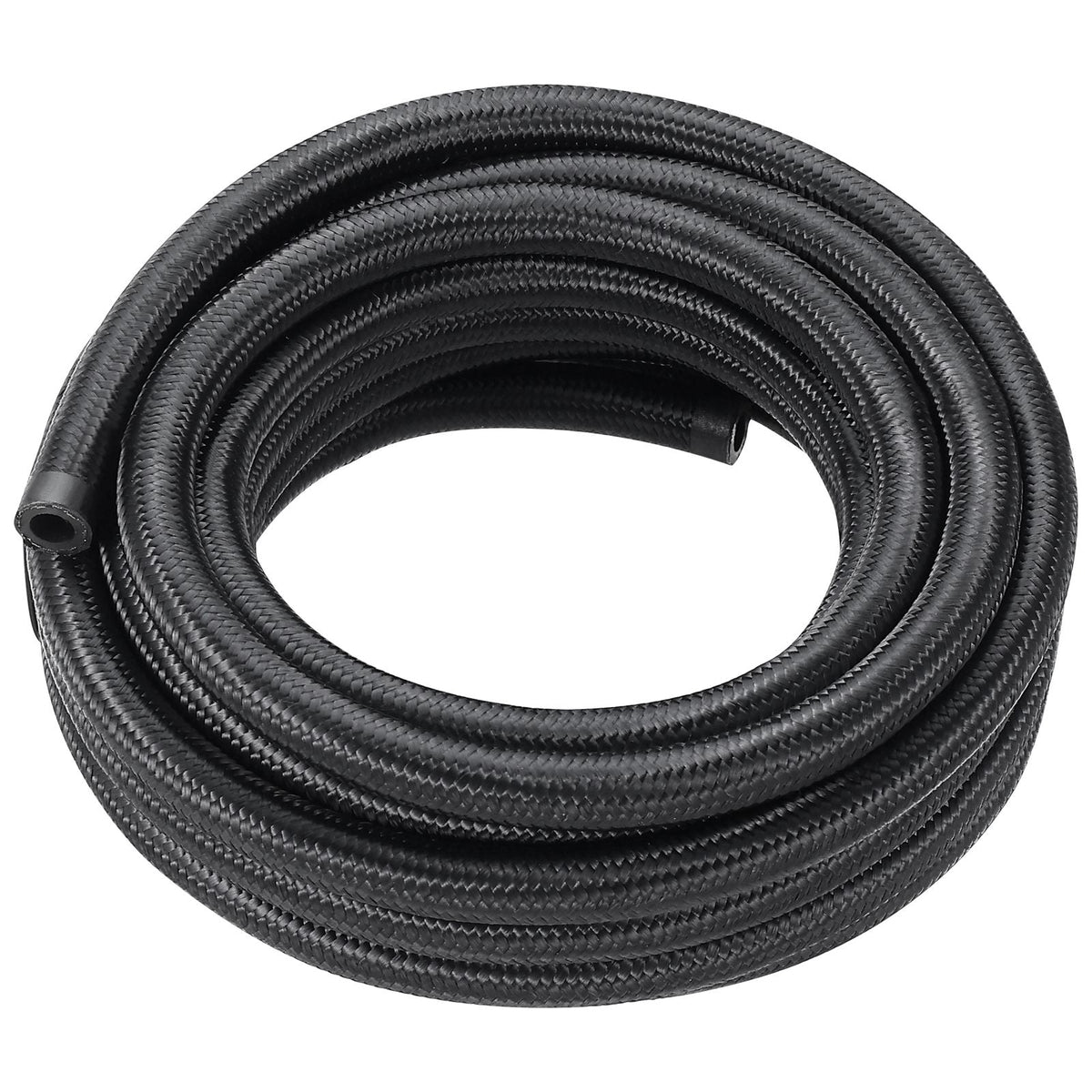6AN Fuel Line Kit, 20 FT Fuel Hose Kit, 0.34" Nylon Stainless Steel Braided Fuel Line Oil/Gas/Diesel Hose End Fitting Kit, with 12 PCS Swivel Fitting Adapter Kit, Black