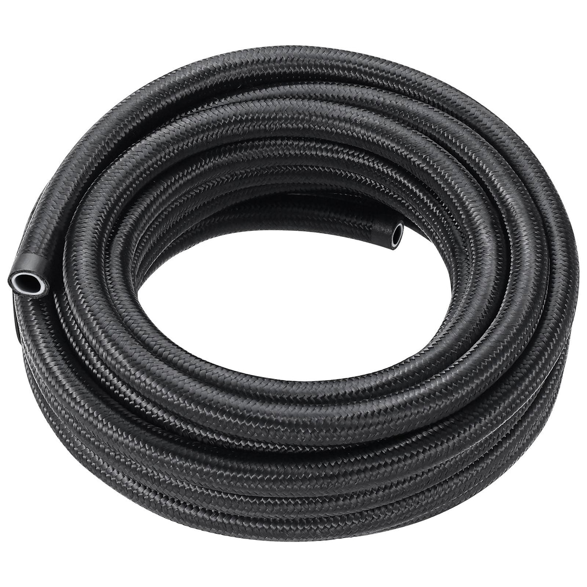 6AN Fuel Line Kit, 25 FT Fuel Hose Kit, 5/16" Nylon Stainless Steel Braided PTFE Fuel Line Kit, E85/Oil/Gas/Diesel Hose End Fitting Kit, with 15 PCS Swivel Fitting Adapter Kit, Black