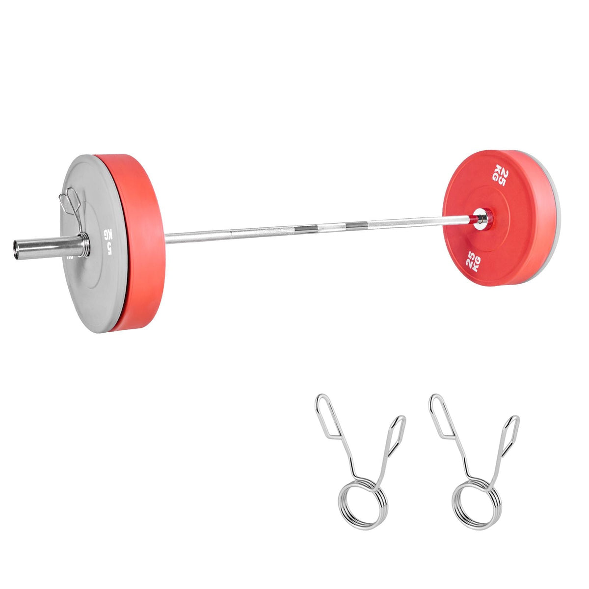 6FT Barbell Bar, Fits 2-Inch Weight Plates, Chrome Plated Barbell Bar with Knurled Grip for Strength Training, Weightlifting, Squat, Deadlift, Bench Press, Curl, Overhead Press, 500lbs Capacity