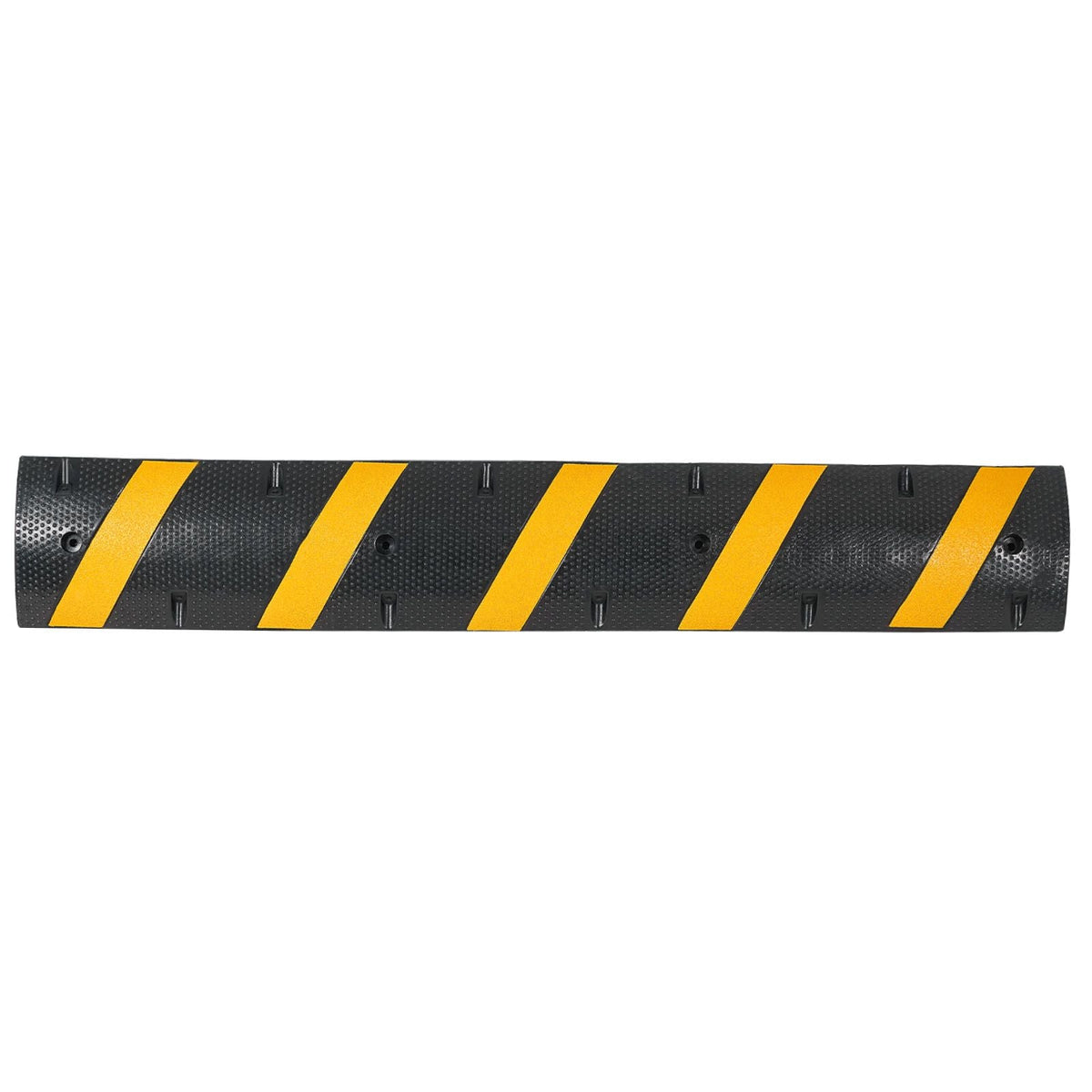 6FT Rubber Speed Bump, 2 Pack, 2 Channel Heavy Duty Traffic Speed Hump, 22000 lbs/Axle Load Capacity, 72 in Cable Protector Ramp with Expansion Screws, for Asphalt Concrete Gravel Driveway Road