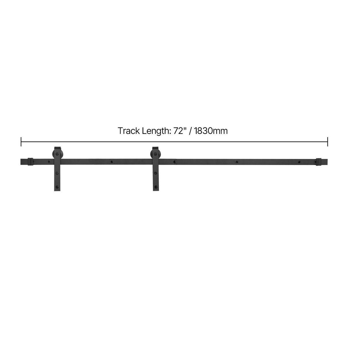 6FT Sliding Barn Door Hardware Kit, 330 LBS Weight Capacity, Compatible with 36 Inches Max Width & 1-3/8 to 1-3/4 Inches Thickness Single Sliding Barn Door, Durable Track & J-shape Roller, Black