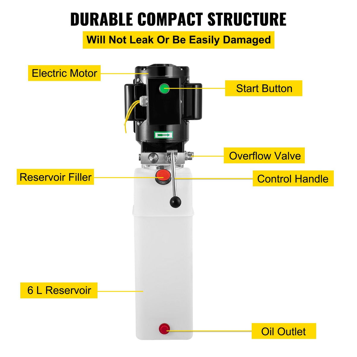 6L Car Lift Hydraulic Power Unit Pack 220V 50hz 1 ph 2750 PSI Auto
