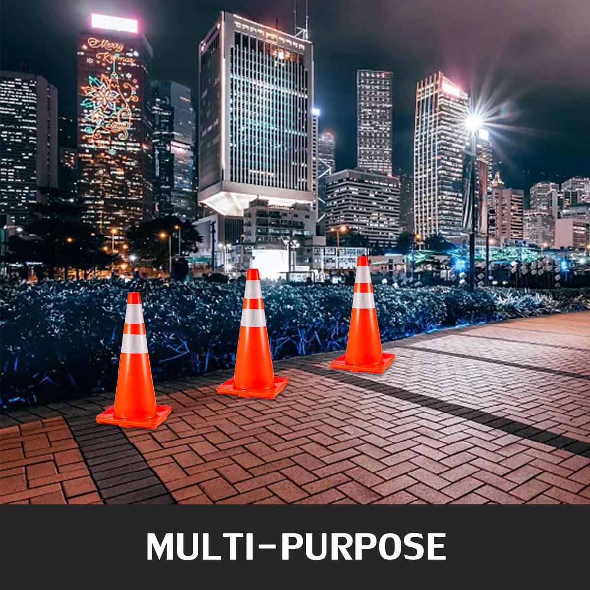 6Pack Traffic Cones, 28\"Safety Cones, PVC Orange Traffic Safety Cone with Reflective Collar, for Road Parking Training Cones