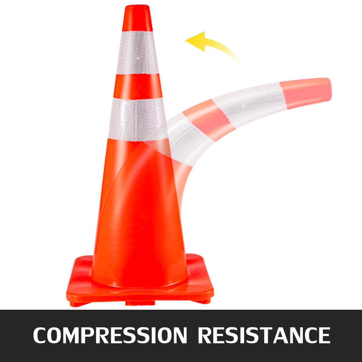 6Pack Traffic Cones, 28\"Safety Cones, PVC Orange Traffic Safety Cone with Reflective Collar, for Road Parking Training Cones