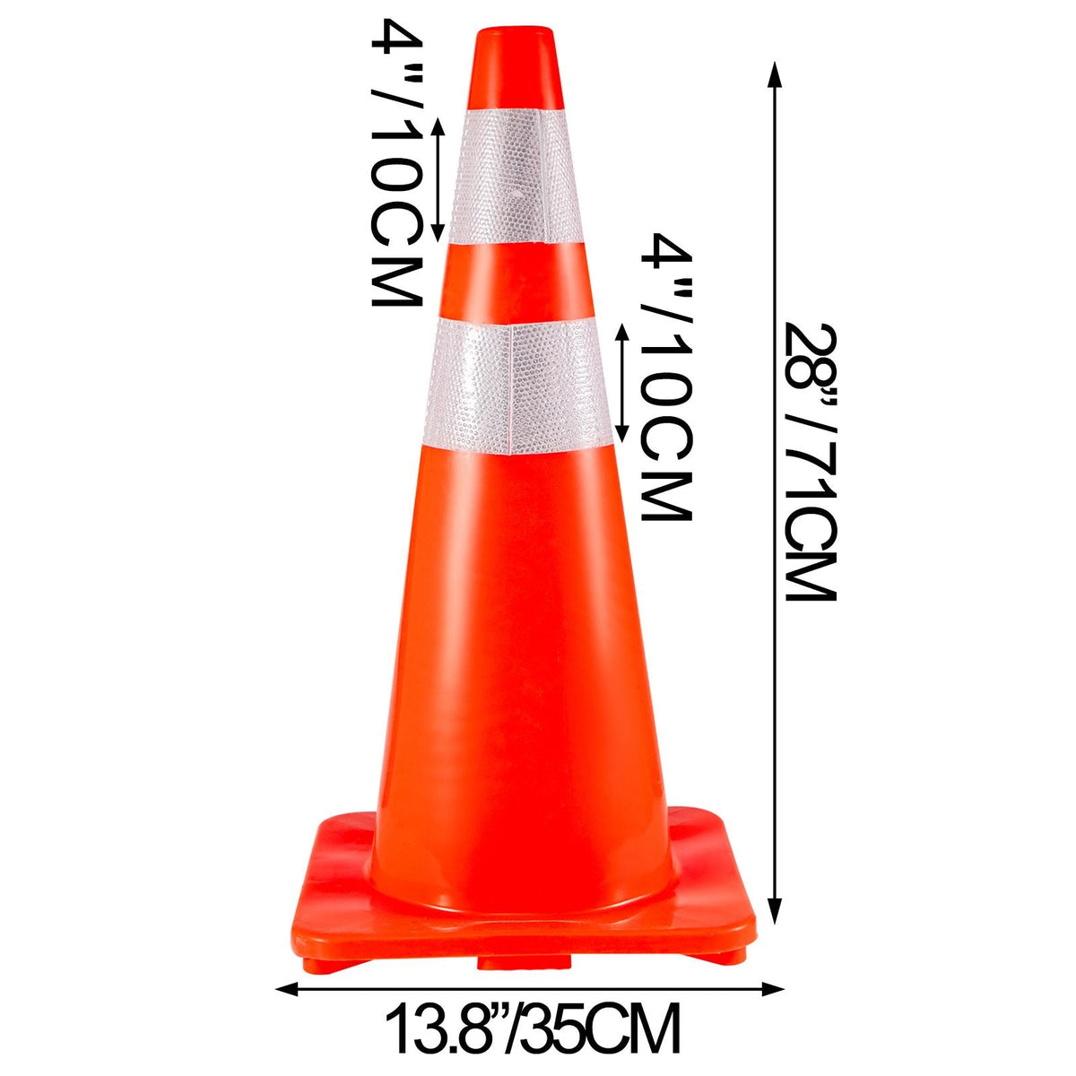 6Pack Traffic Cones, 28\"Safety Cones, PVC Orange Traffic Safety Cone with Reflective Collar, for Road Parking Training Cones