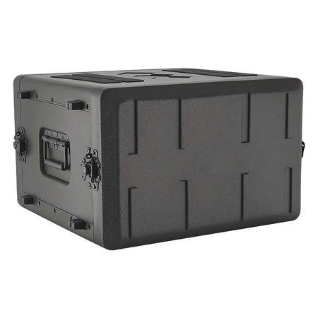 6U Rack Case, 15 in Depth, Rackmount Flight Case Shallow Rack with Microphone Compartments, Polyethylene Construction, Recessed Latches, Easy Installation, for Amplifier, 13.8 in Internal Depth