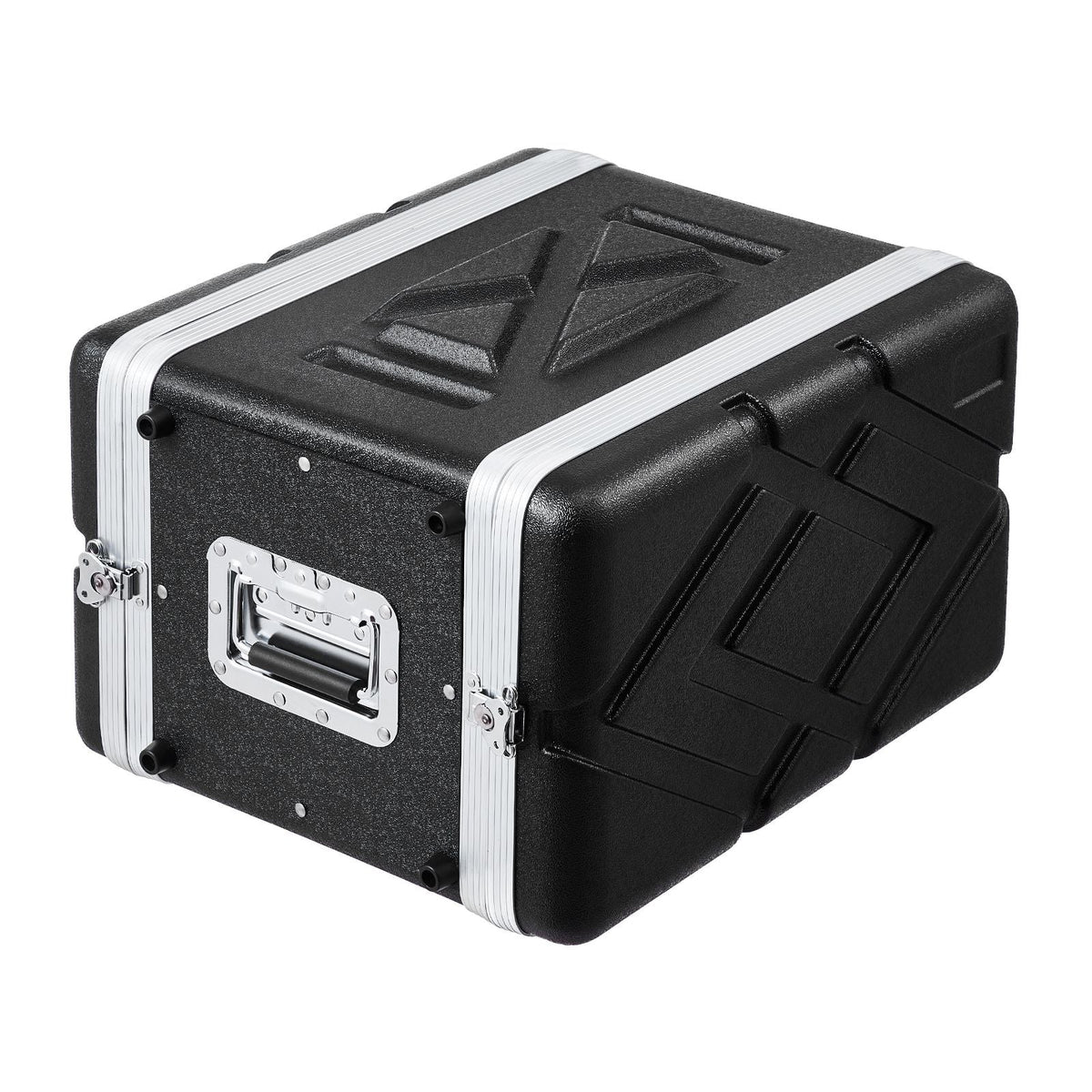 6U Rack Case, Standard 14 in Depth, Server Rack Cabinet with ABS Construction Handle Heavy-Duty Twist Butterfly Latches, Detachable Front & Back Panels, for Amps, Mixers, Microphone Receivers